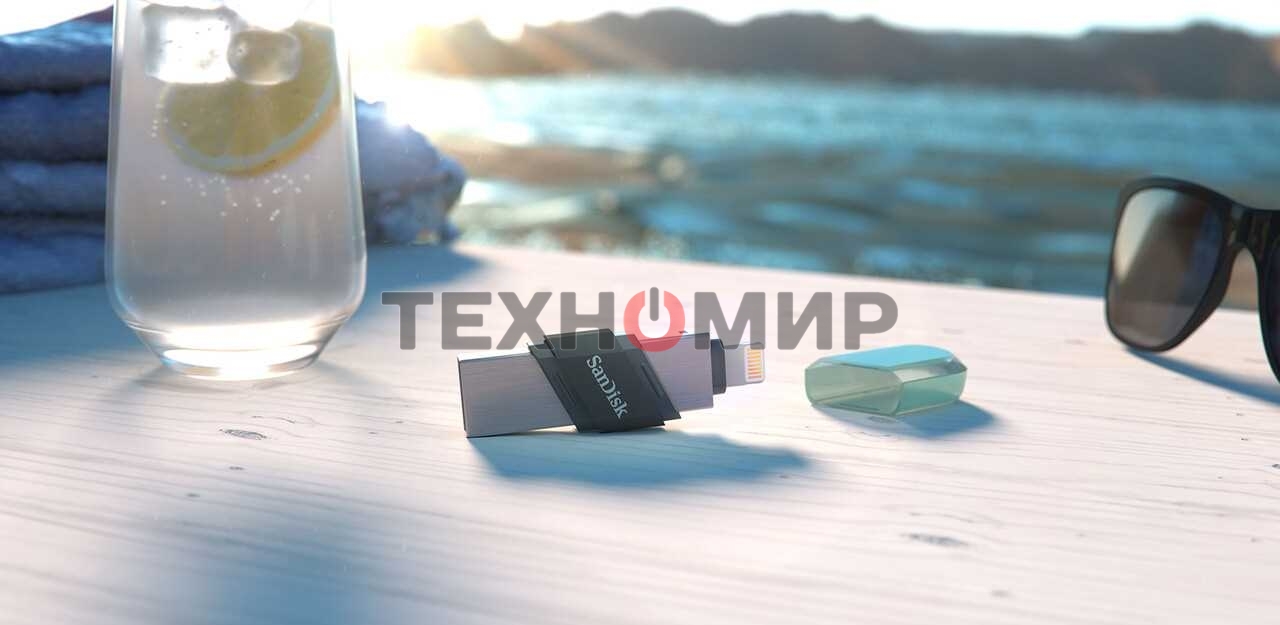 Флешка USB Sandisk 128Gb iXpand Flip SDIX90N-128G-GN6NE USB3.1 зеленый/серебристый