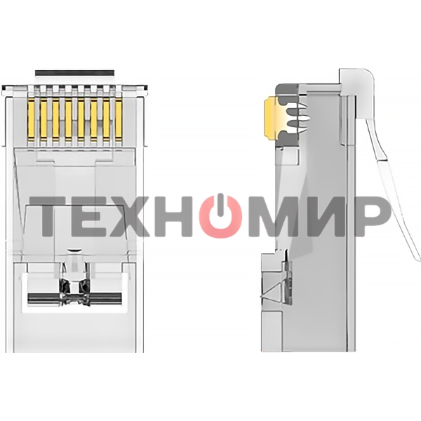 Коннектор Vention RJ45 (8p8c), UTP, cat. 6A, под витую пару (10 шт.)