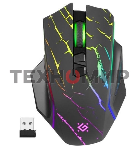 Мышь беспроводная Defender Uran GM-503 черный, 3200 dpi, радиоканал, USB, кнопки - 8