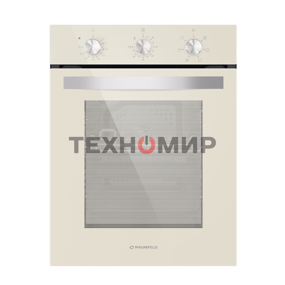 Шкаф духовой электрический Maunfeld EOEC516BG, встраиваемый, 51л, дверца с 2 стеклами, бежевый