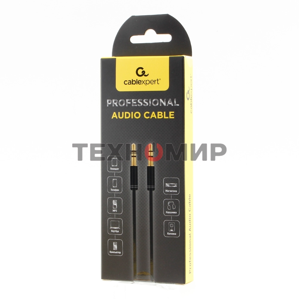 Кабель аудио Cablexpert CCAB-02-35MM-1MB, 3.5 Jack (M)/3.5 Jack (M), черный, 1м, блистер