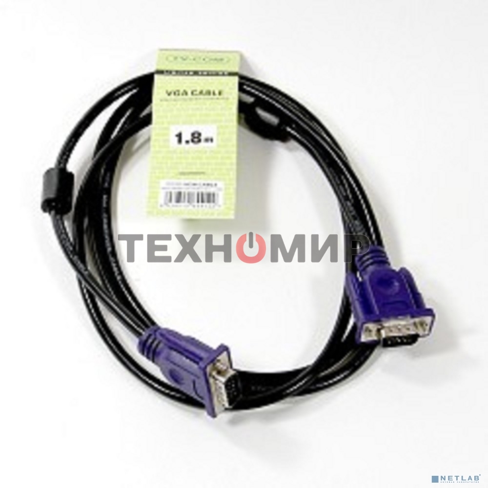Кабель соединительный SVGA (15M/M) 1,8m 2 фильтра TV-COM QCG120H-1.8M