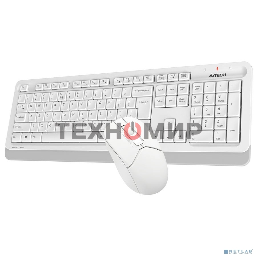 Комплект клавиатура+мышь A4Tech FStyler FG1012 беспроводной, USB, 1200 DPI, белый