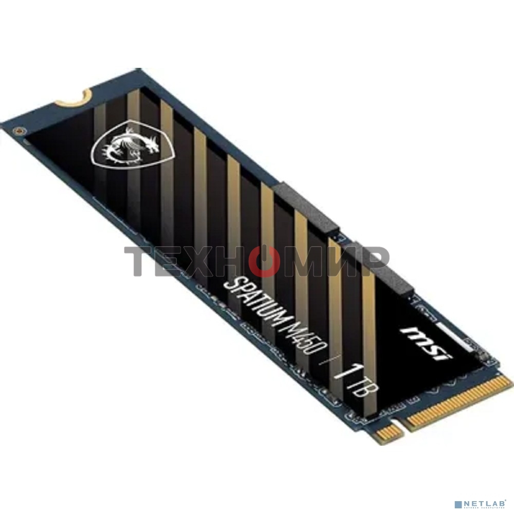Накопитель SSD MSI SPATIUM M450, 1Tb, PCIe 4.0 x4, M.2 2280, NVMe, R/W 3400/2400