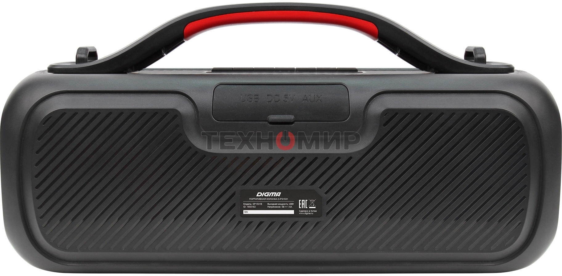 Колонка портатитвная Digma D-PS1531 черный/черный 40W 2.0 BT 10м 3000mAh (SP1531B)