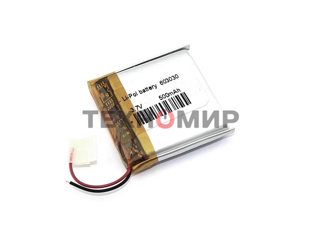 Аккумулятор Li-Pol (батарея) 6x30x30 мм 2pin 3.7V/500mAh