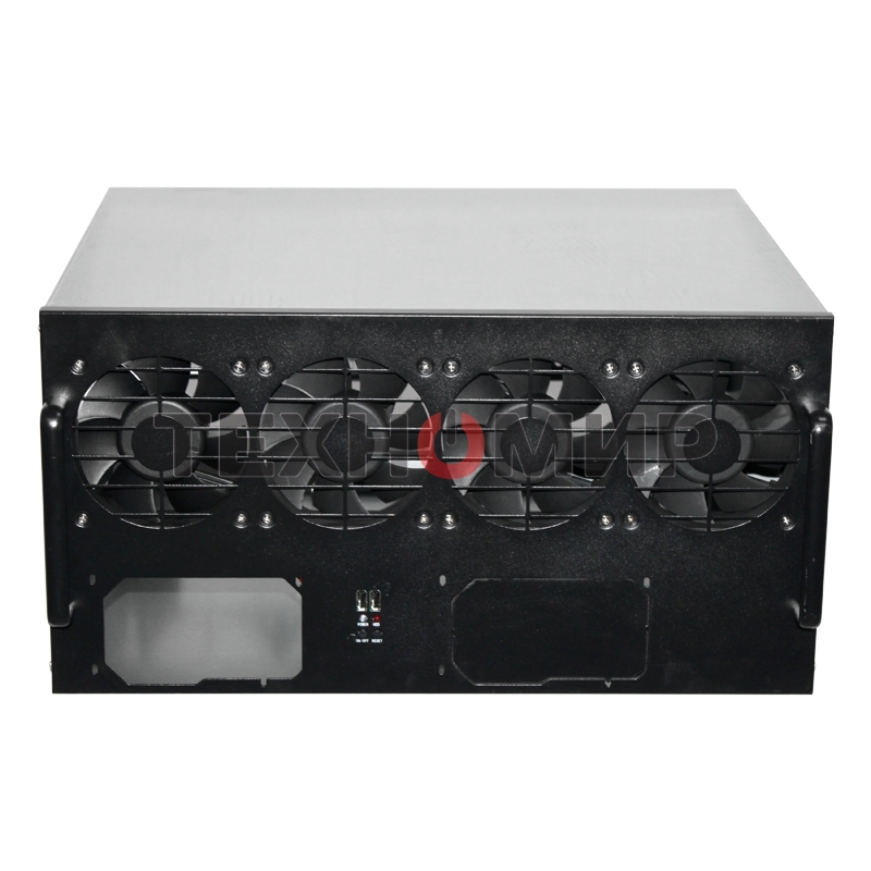Корпус для майнинга ExeGate EX270771RUS Pro 8-430 (без БП, 2хUSB, 4хfan 120мм, места под: 8 видеокарт, 2 БП)