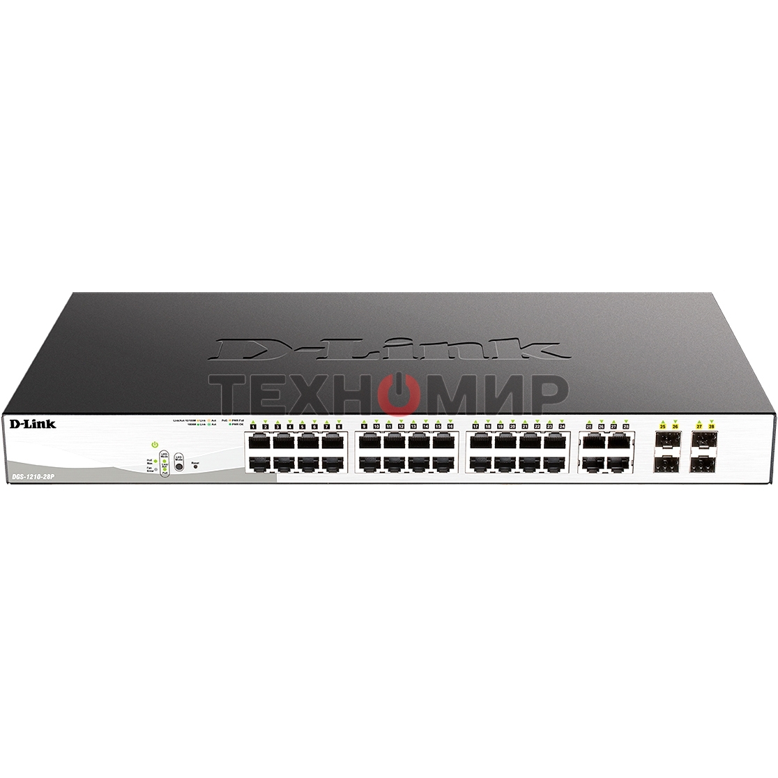 Коммутатор DGS-1210-28P/F5A Настраиваемый L2 PoE-коммутатор, 24x1000Base-T, 4хCombo 1000Base-T/SFP