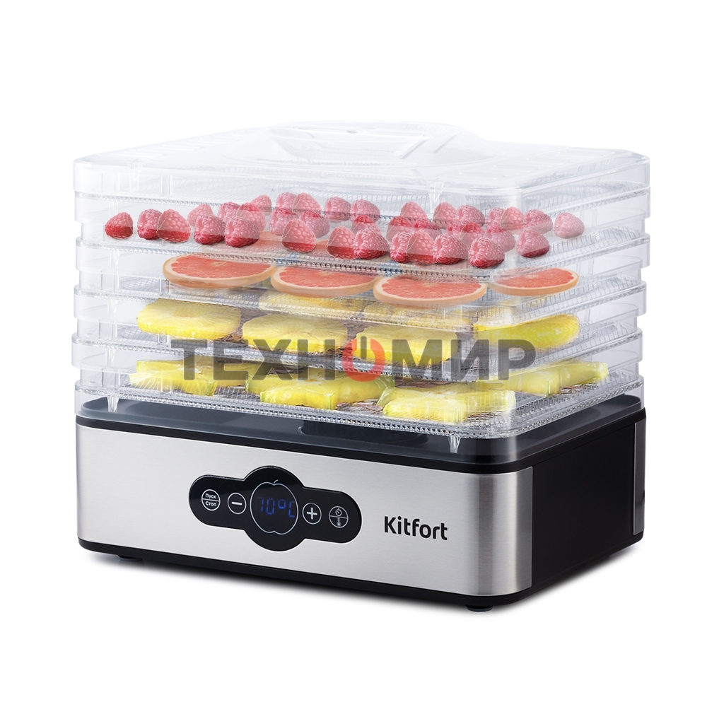 Сушилка для овощей и фруктов Kitfort KT-1914 5под. 240 Вт, черный