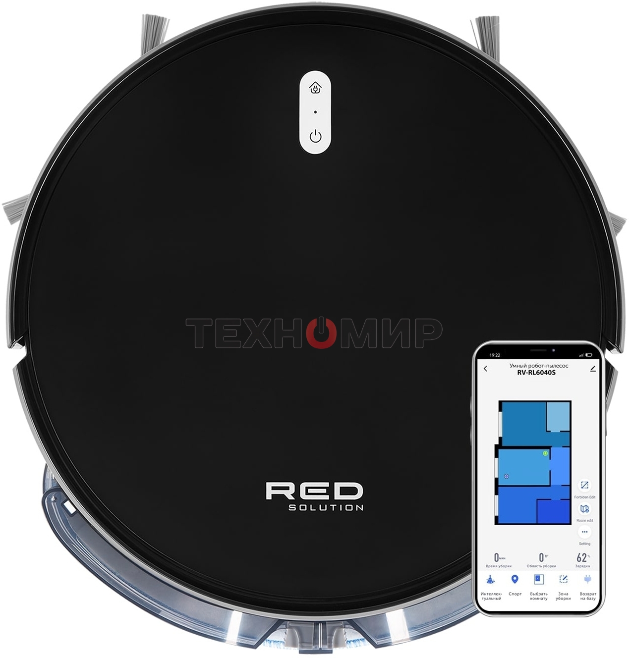 Пылесос-робот Red Solution RV-R6040S 22Вт черный