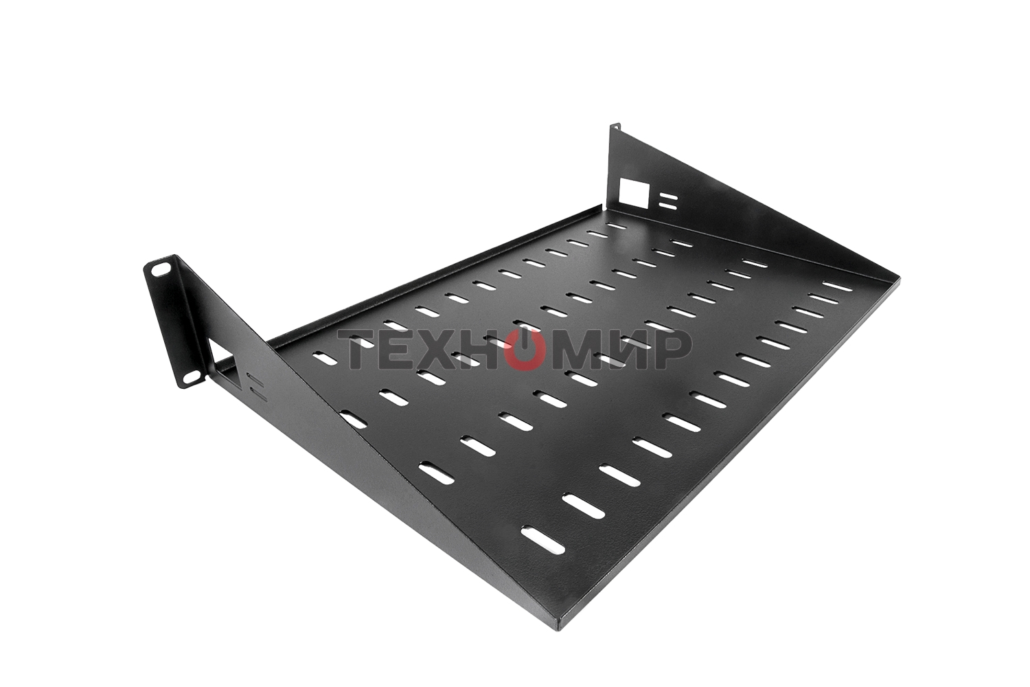 Полка перфорированная консольная 2U, глубина 300 мм, черный (МС-30-9005)