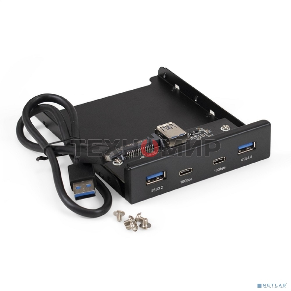 Планка USB на переднюю панель ExeGate U3H-622, 3,5