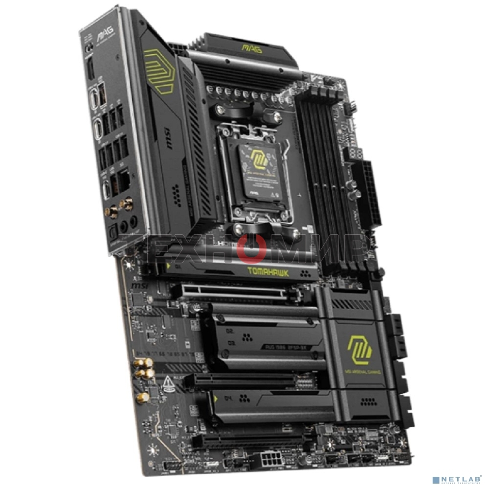 Материнская плата MSI MAG X870E TOMAHAWK WIFI, AM5, AMD X870, 4xDDR5, 4xSATA, 4xM.2, 1xPCI-E 5.0 x16, 1xPCI-E 4.0 x4, 1xPCI-E 3.0 x1, 1xHDMI, 2xUSB Type-C, 1x5Gb LAN, 2xUSB-A 3.2 Gen 2, 3xUSB-A 3.2 Gen 1, 4xUSB-A 2.0, 7.1, Wi-Fi 7, ATX
