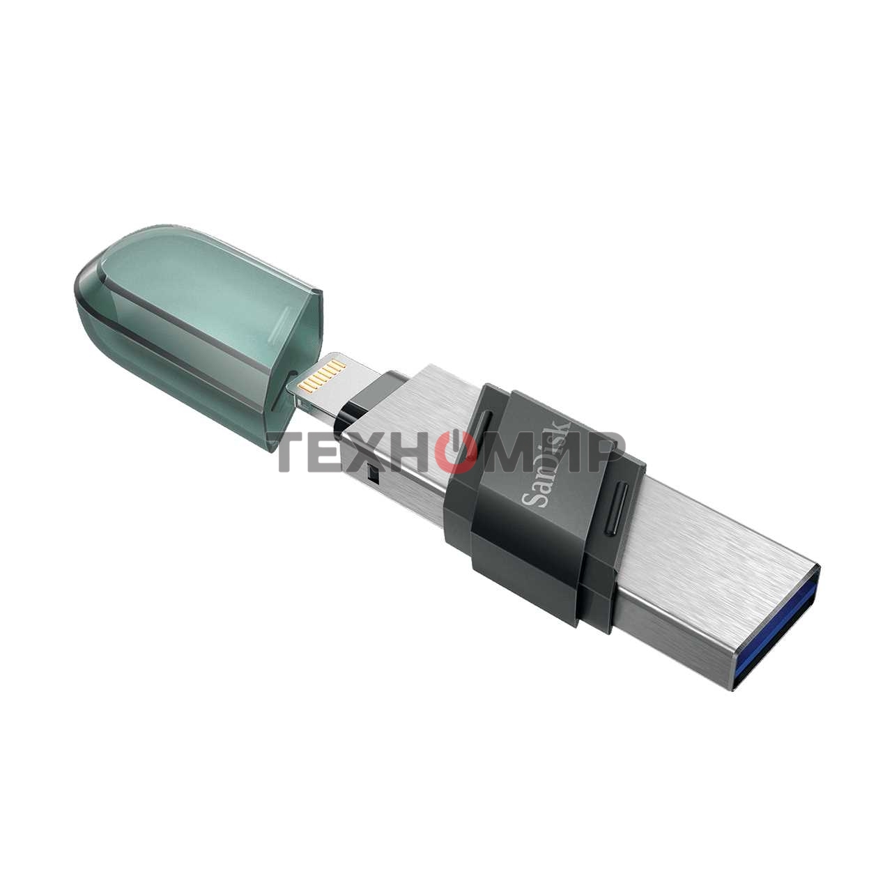 Флешка USB Sandisk 128Gb iXpand Flip SDIX90N-128G-GN6NE USB3.1 зеленый/серебристый