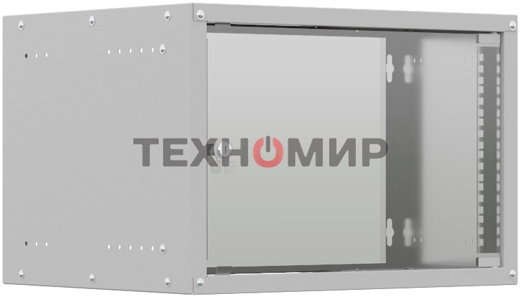Шкаф коммутационный NTSS Lime (NTSS-WL6U5560GS) настенный 6U 550x600 мм пер. дв.стекл несъемн. бок. пан. 30 кг серый 110 град. IP20 сталь