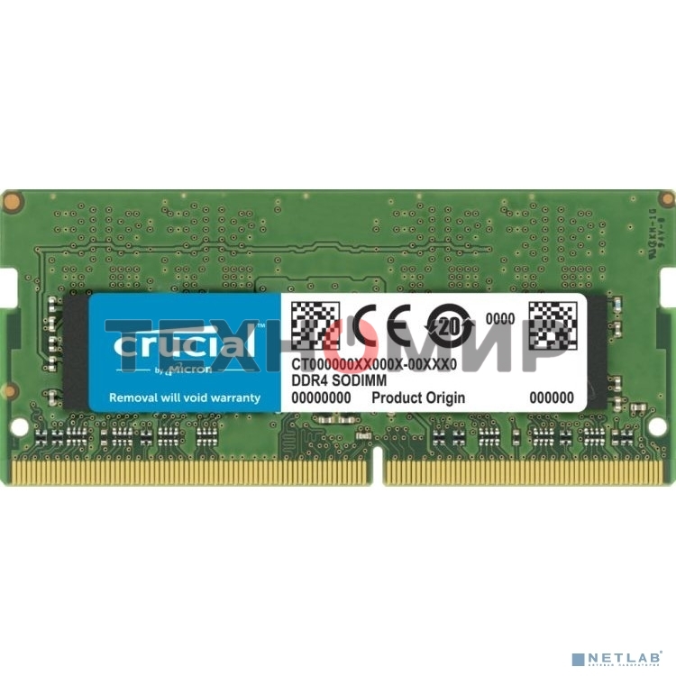 Оперативная память Crucial Premier, DDR4, 32GB (1x32GB), 3200 MHz, CL22, SO-DIMM