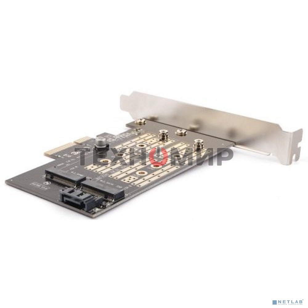 Адаптер AgeStar AS-MC02 PCI-E для M.2 SATA SSD+M.2 NVME SSD Card