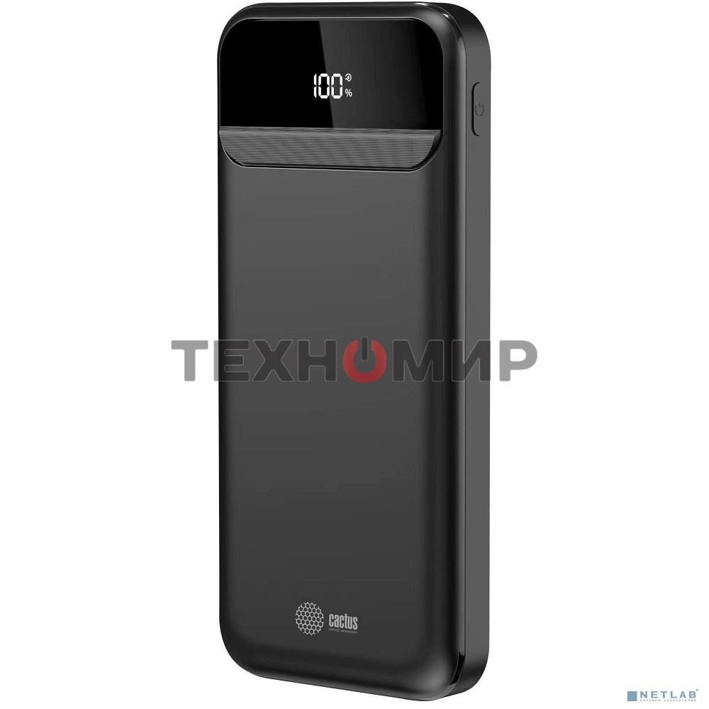 Портативный аккумулятор Cactus CS-PBFSCA-10000 10000mAh 4.5A 2xUSB-A/USB-C черный