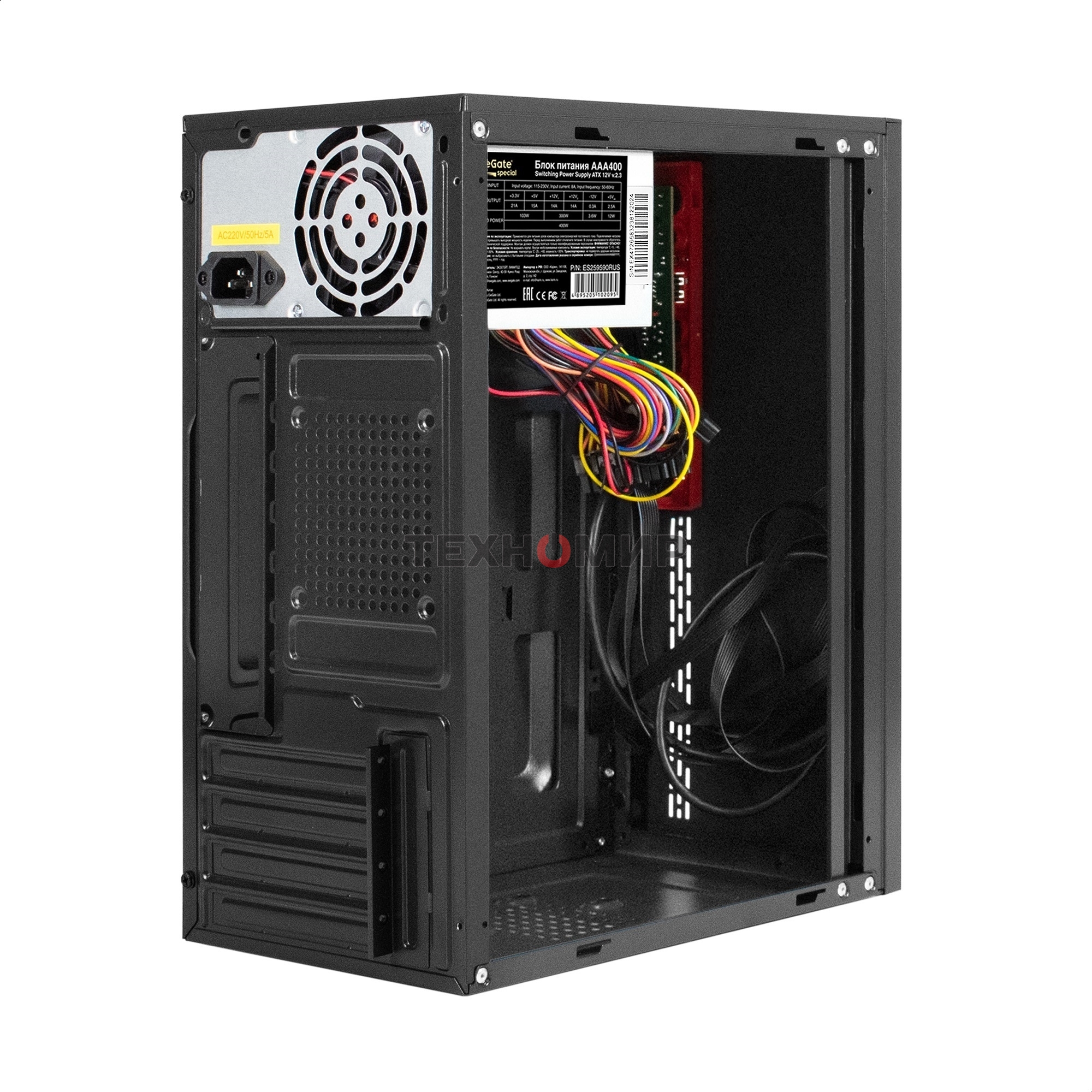 Компьютерный корпус Minitower ExeGate BAA-403U-AAA400 (mATX, БП AAA400 с вент. 8см, 1хUSB/1хUSB 3.0, HD Audio, черный)