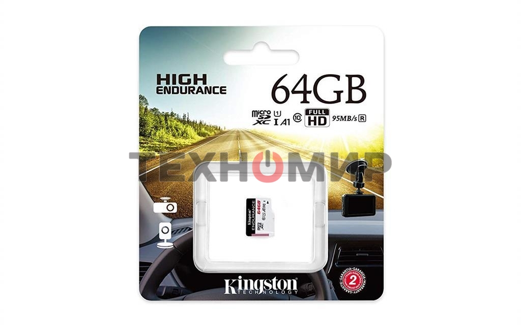 Флеш карта microSD 64Gb Kingston microSDНC Class 10 A1 UHS-I Endurance 95R/30W Card Only