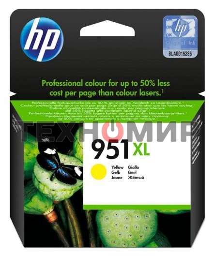 Картридж струйный HP 951XL CN048AE желтый для HP OJ Pro 8100/8600 (1500 стр.)