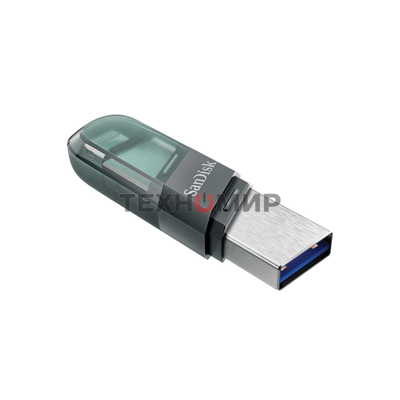 Флешка USB Sandisk 128Gb iXpand Flip SDIX90N-128G-GN6NE USB3.1 зеленый/серебристый