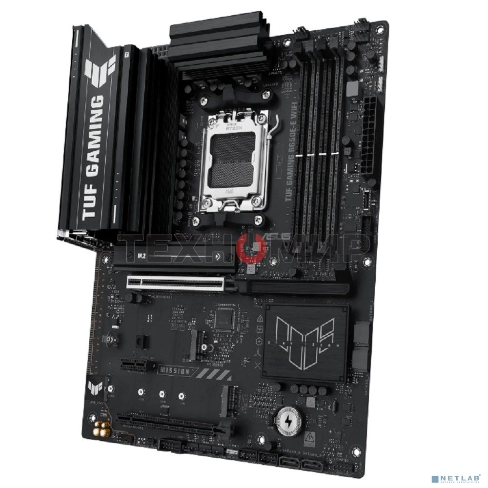 Материнская плата ASUS TUF GAMING B650-E WIFI, AM5, AMD B650, 4xDDR5, 4xSATA, 3xM.2, 1xPCIe 4.0 x16, 1xPCIe 4.0 x16, 1xPCIe x1, 1xDP, 1xHDMI, 1x2.5Gb LAN, Wi-Fi 6E, Bluetooth 5.3, 2xUSB-C (1x10Gbps, 1x20Gbps), 3xUSB-A 5Gbps, 2xUSB-A 10Gbps, 3xUSB-A 2.0, 5