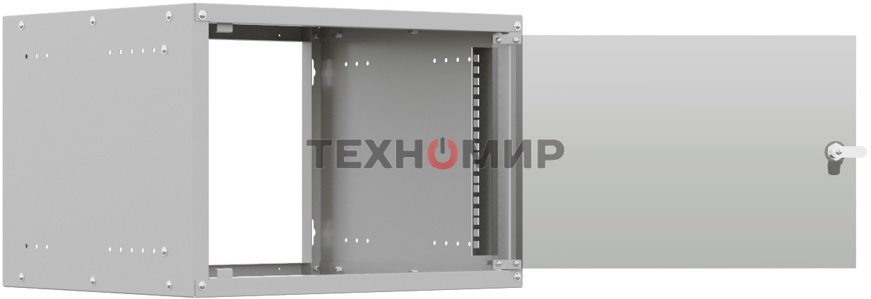 Шкаф коммутационный NTSS Lime (NTSS-WL6U5560GS) настенный 6U 550x600 мм пер. дв.стекл несъемн. бок. пан. 30 кг серый 110 град. IP20 сталь