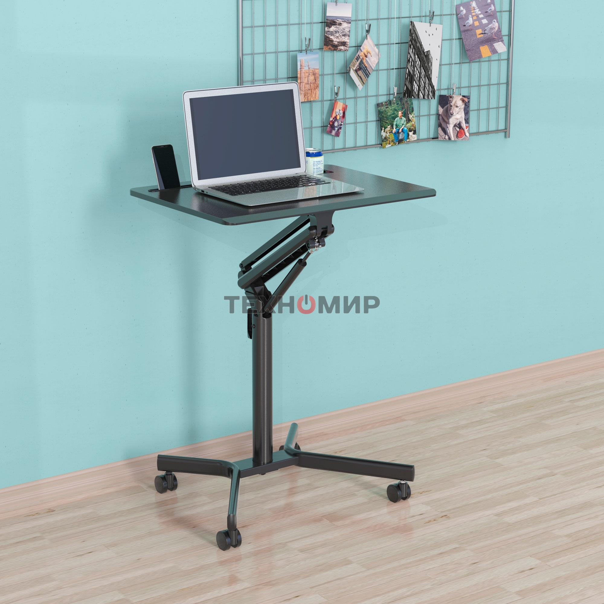 Стол для ноутбука Cactus VM-FDS101B столешница МДФ черный 70x52x105 см (CS-FDS101BBK)