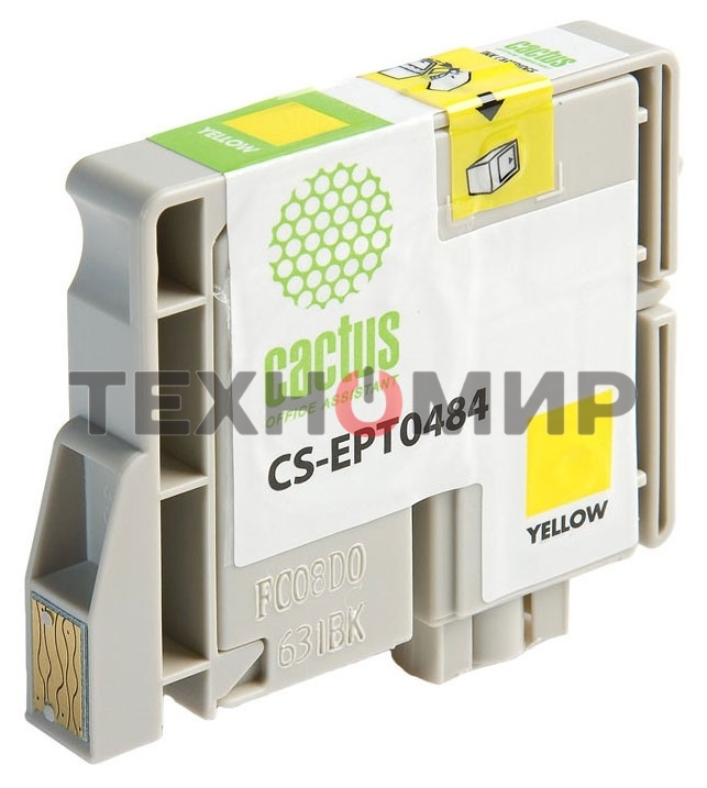 Картридж струйный Cactus CS-EPT0484 желтый (14,4 мл) для Epson Stylus Photo R200/R220/R300/R320/R340/RX500/RX600/RX620/RX640