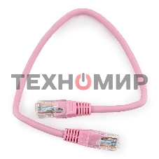 Патч-корд UTP Cablexpert cat.5e, 0.25м, литой, многожильный, розовый