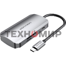 Мультифункциональный хаб Vention USB-C > USB 3.0x3/SD/TF/PD