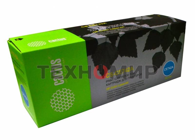 Картридж лазерный Cactus CS-CE742A желтый (7300 стр.) для HP CLJ CP5220/CP5221/CP5223/CP5225/CP5227/CP5229