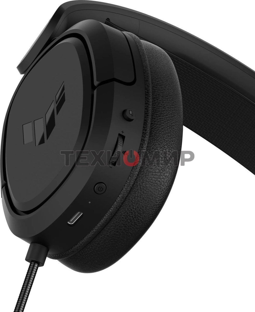 Игровые наушники ASUS TUF Gaming H1 WL черные (2.4 ГГц, 7.1 виртуально, 40мм, неодимовые магниты, 32 Ом, 20~20000 Гц, микрофон, USB-C, PC, Mac, PS4, Nintendo Switch, Xbox One, 90YH0391-B3UA00)