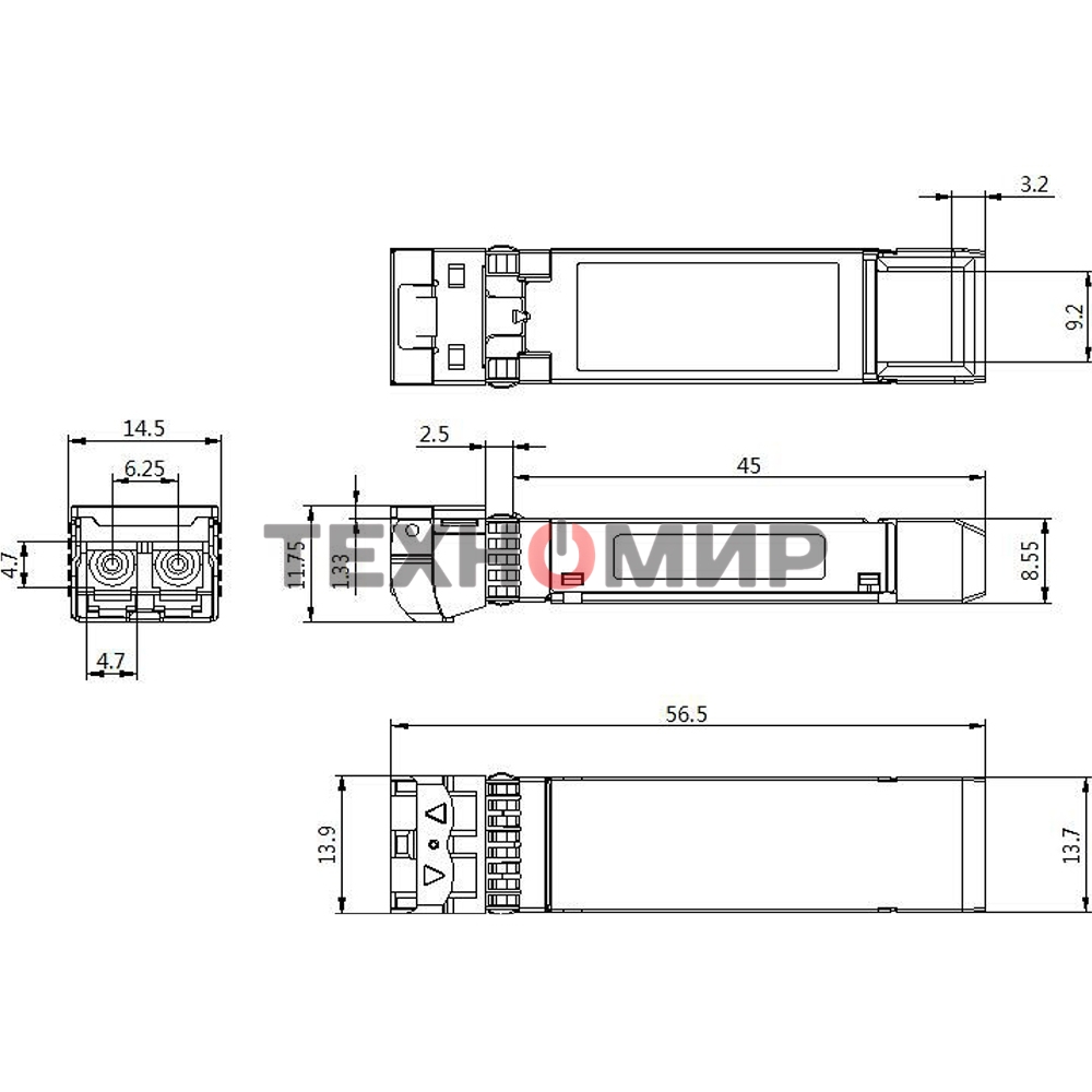 Трансивер Cisco Dual Rate 10/25GbASE-CSR SFP Module