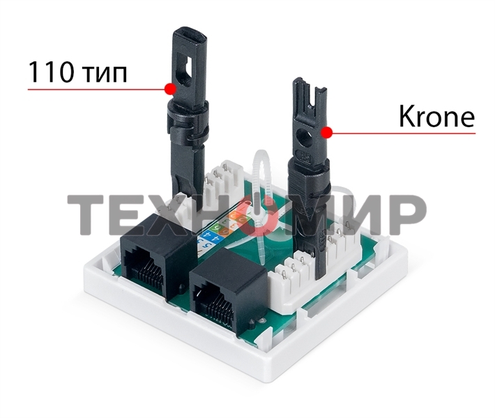 Розетка в сборе Cabeus, 2x RJ45(8P8C), кат. 6, неэкр., внешняя, белый, (WS-8P8C-Cat.6-2)