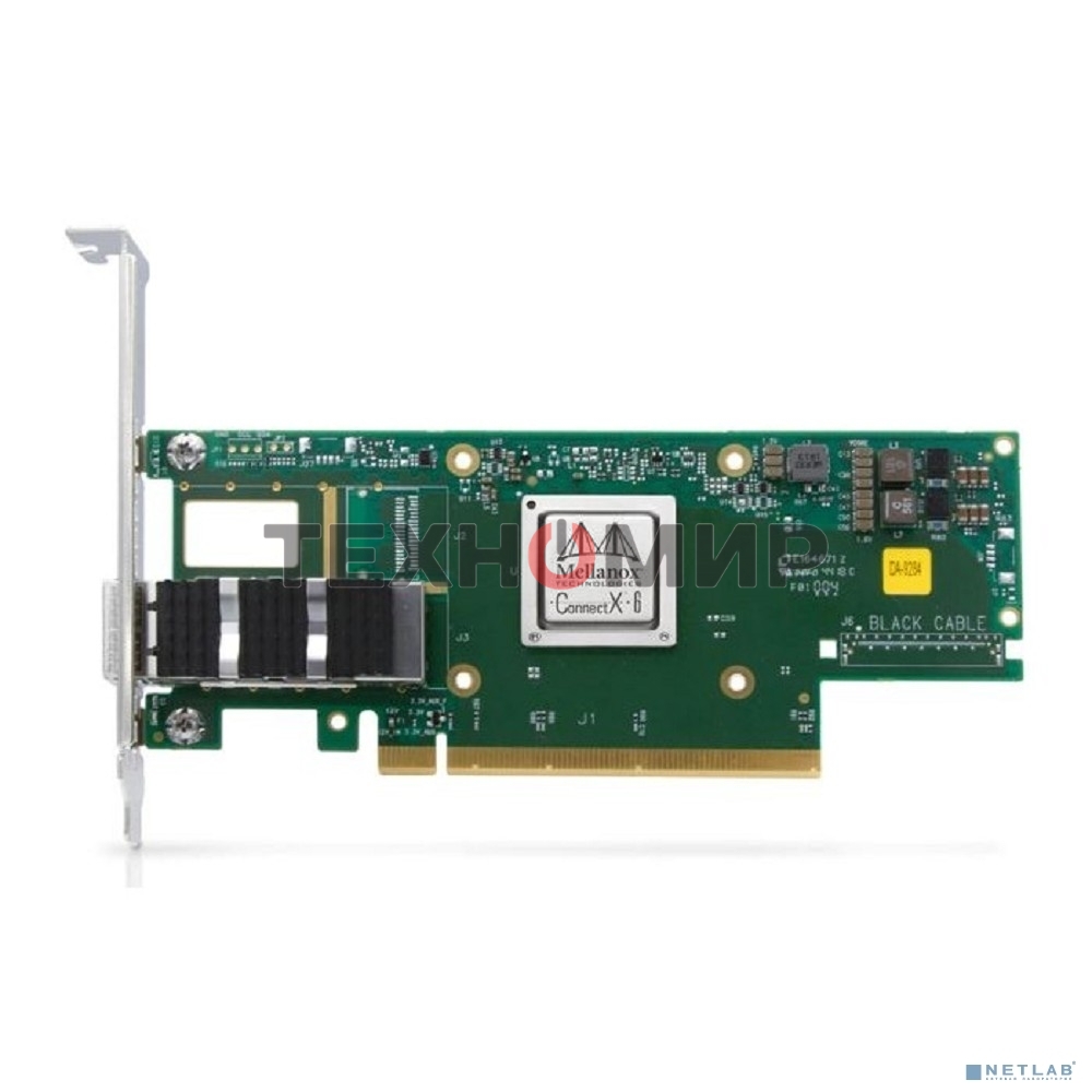 Сетевая карта Mellanox ConnectX-6 VPI adapter card, 100Gb/s (HDR100, EDR IB and 100GbE), dual-port QSFP56, PCIe3.0/4.0 x16, tall bracket