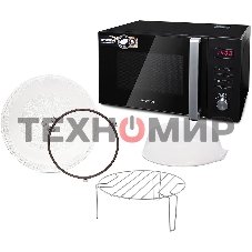 Микроволновая печь Hyundai HYM-M2062 черный, 23 л, 800 Вт, переключатели - кнопки, поворотный механизм