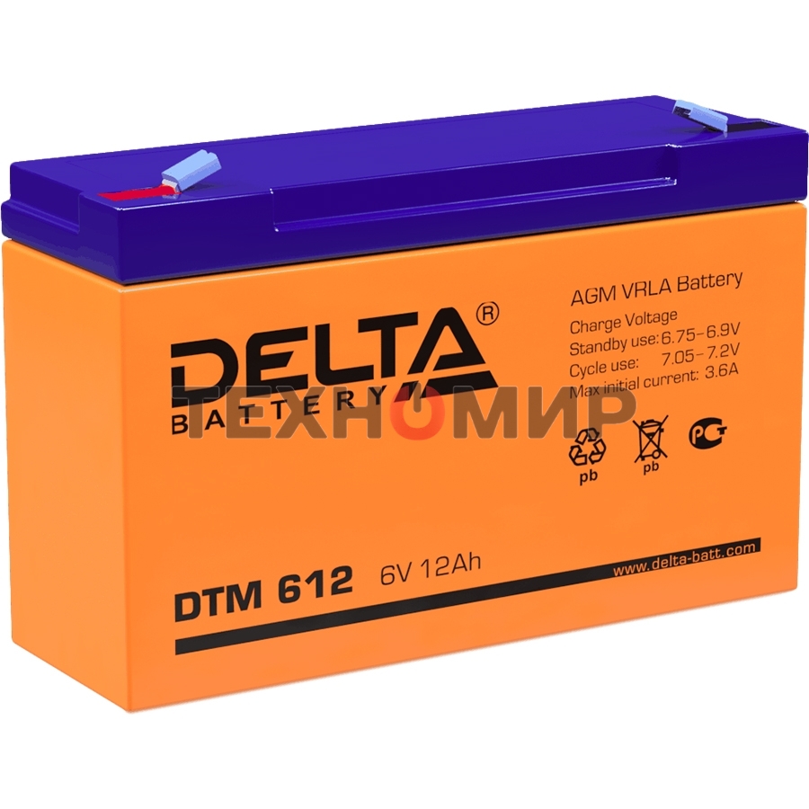 Батарея для ИБП Delta DTM 612 (6V, 12Ah)