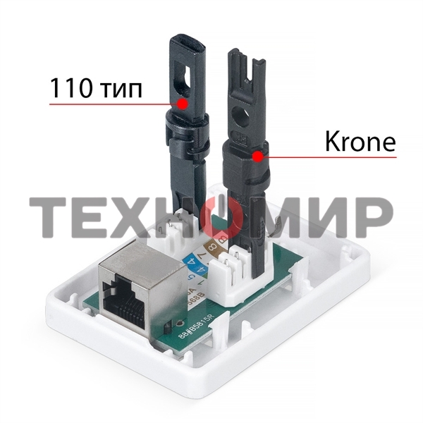 Розетка в сборе Cabeus, 1x RJ45(8P8C), кат. 6, экр., внешняя, белый, (WS-8P8C-Cat.6-SH-1)