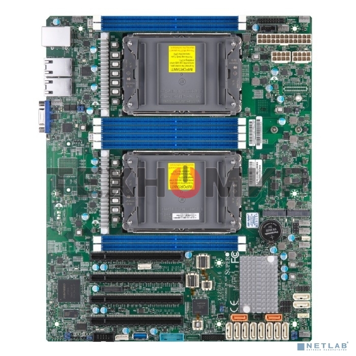 Материнская плата серверная Supermicro X12DPL-I6-B, сокет LGA4189, Intel C621A, DDR4 ECC, 8xDDR4, 4xPCIe 4.0 x16, 2xM.2, SATA, 2xRJ-45, ASPEED AST2600, ATX