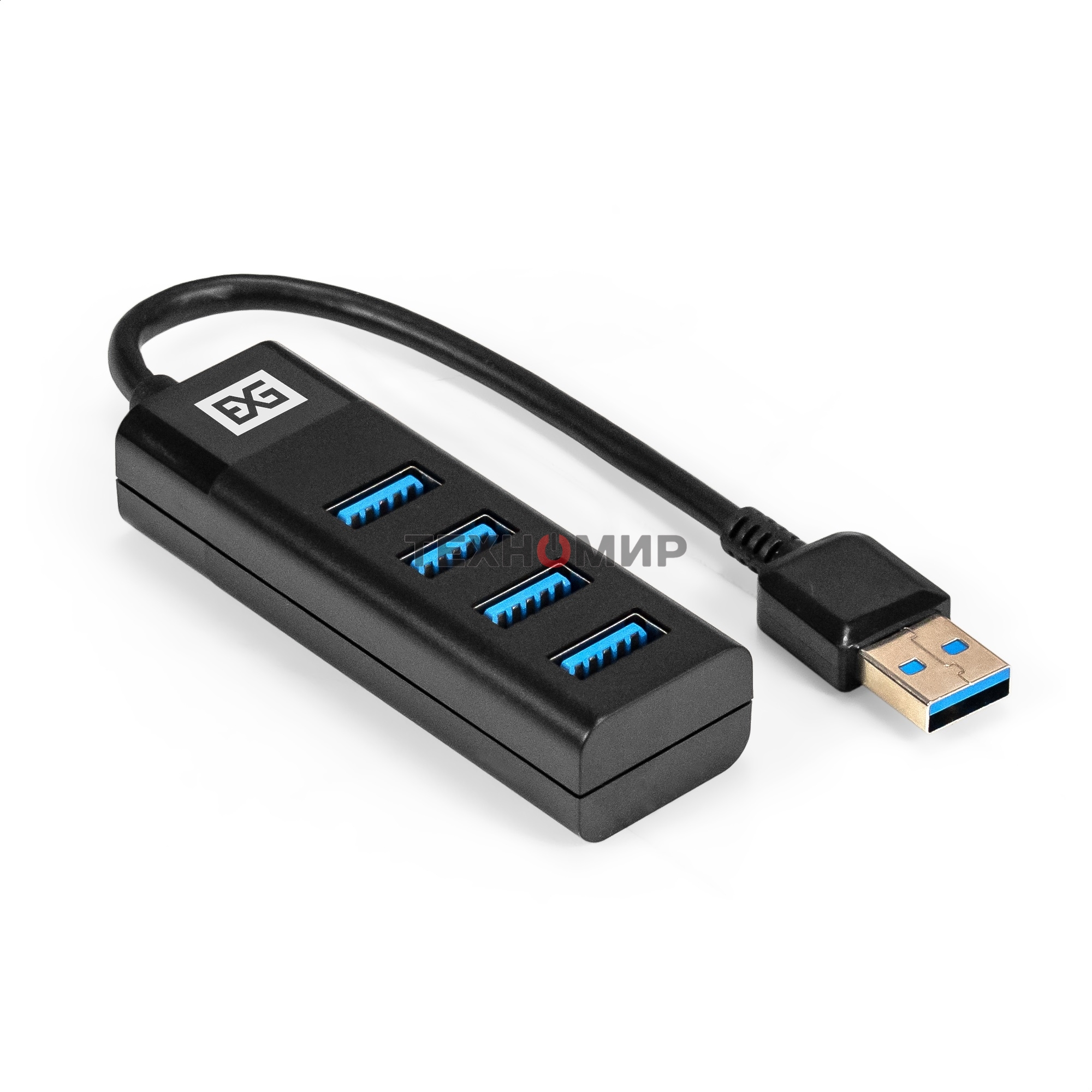 USB-концентратор 4-в-1 ExeGate DUB-4TP (кабель-адаптер USB3.0 --> 4xUSB3.0, Plug&Play, черный)