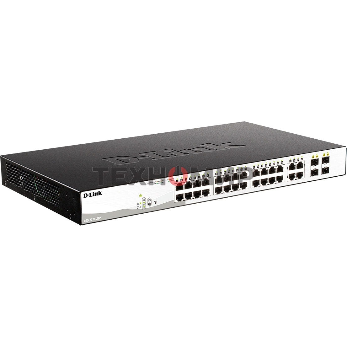 Коммутатор DGS-1210-28P/F5A Настраиваемый L2 PoE-коммутатор, 24x1000Base-T, 4хCombo 1000Base-T/SFP