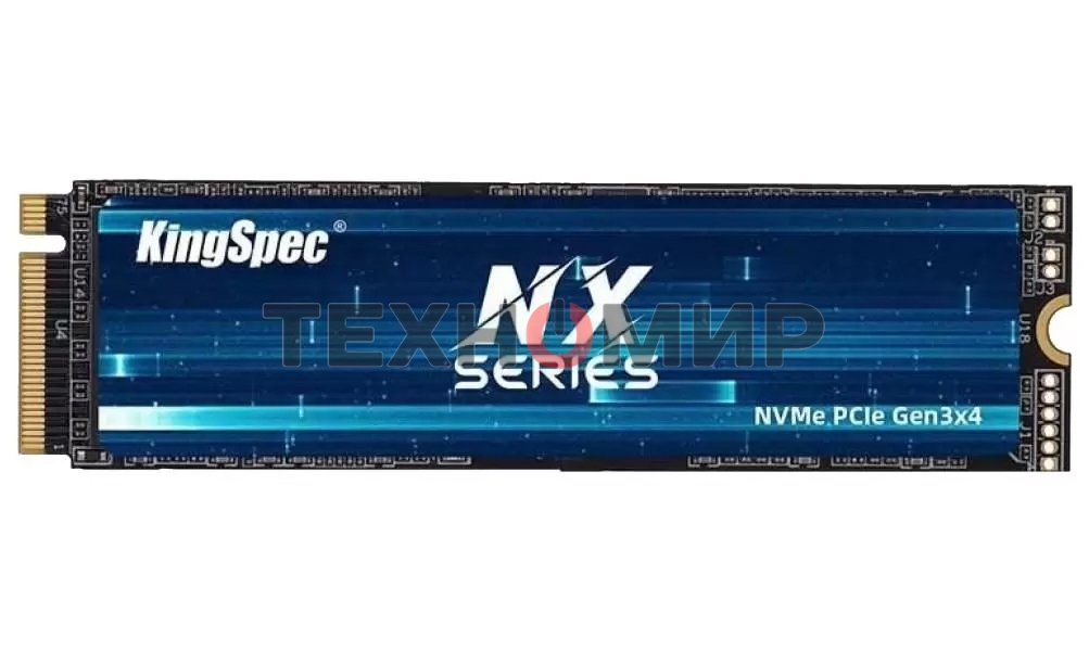 Накопитель SSD KingSpec NX-512, 512Gb, PCIe 3.0 x4, M.2 2280, NVMe, R/W 3400/3100
