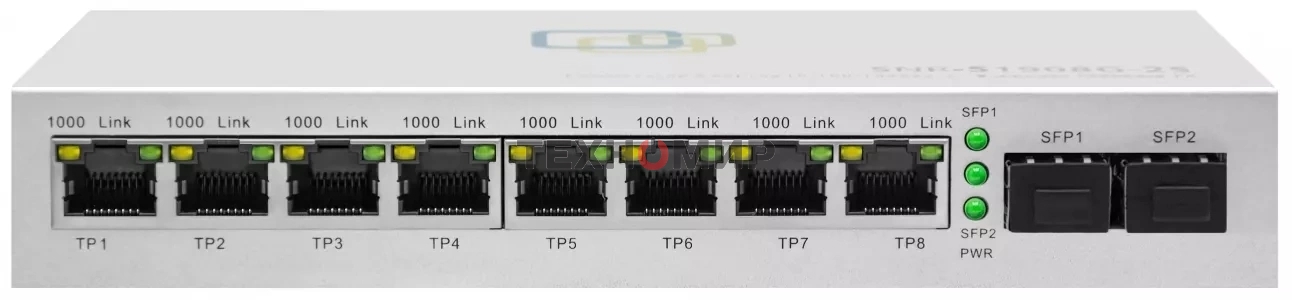 Коммутатор SNR SNR-S1908G-2S, 1Gbит/с, количество портов 8 шт, (L2)
