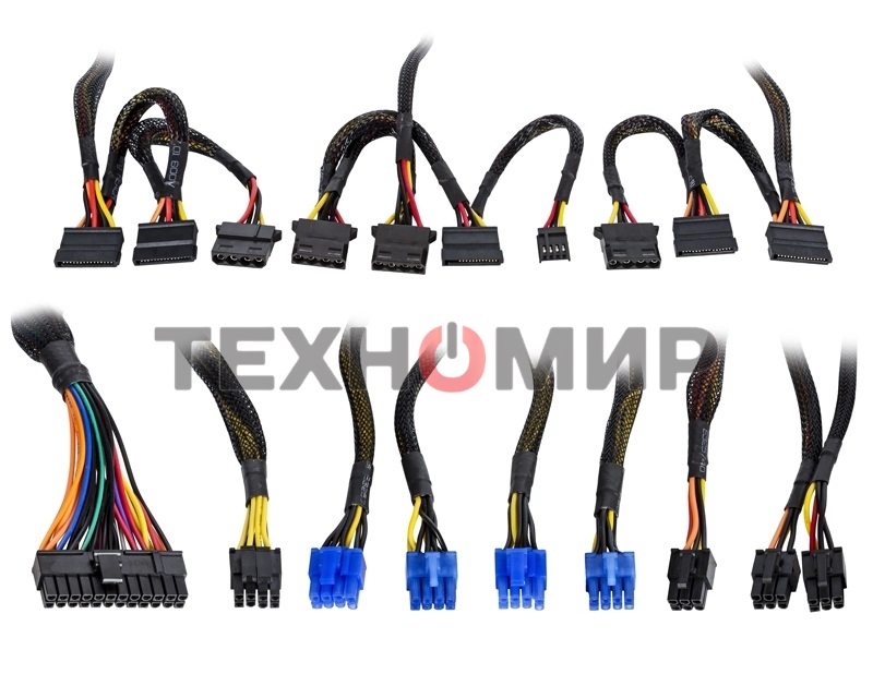 Блок питания ExeGate 800PPX (EX220363RUS), 800Вт, 135мм, модульный, черный