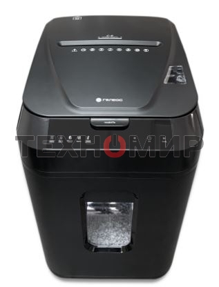 Шредер ГЕЛЕОС АП40-4, DIN P-4 (4 ур-нь секр.), фрагмент 3,9х12мм, АВТОПОДАЧА 170 лист (70г/м2), пл.карты/скрепки/скобы, 37 литров