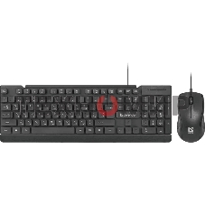 Комплект клавиатура+мышь Defender York C-777 проводной, USB, 1000 DPI, чёрный