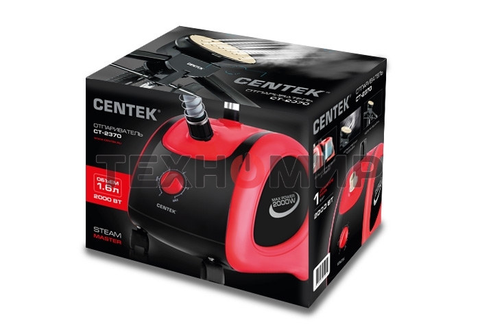 Отпариватель Centek CT-2370 черный/красный, 2200 Вт, 30 г/мин, 1600 мл