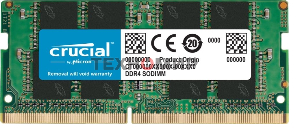 Оперативная память Crucial, DDR4, 16GB (1x16 GB), 3200 MHz, CL22, SO-DIMM